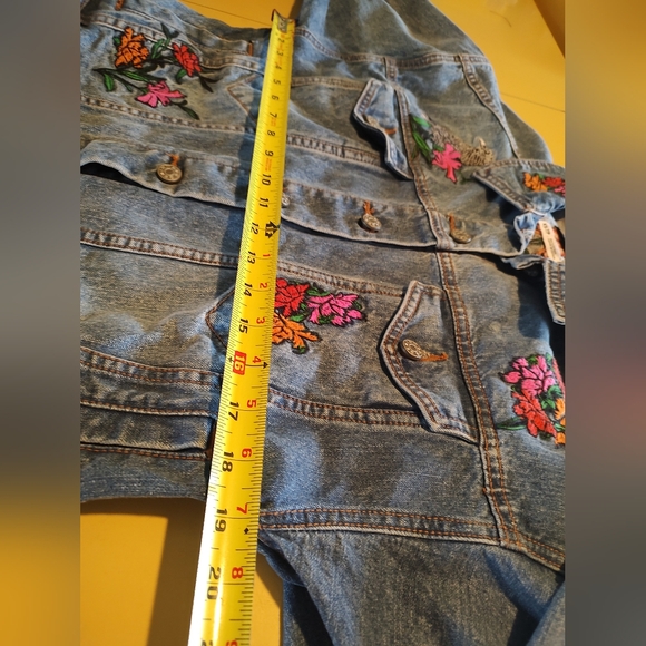 Urban Outfitters BDG Raven & Skull Embroidered Denim Jean Jacket XS S M Oversize - Picture 7 of 8